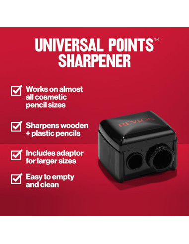Sacapuntas Universal Revlon para Lápices de Maquillaje - Negro