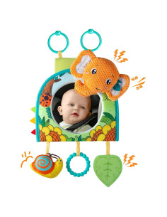 Juguete de Asiento de Coche Lynncare con Espejo y Juguetes Colgantes