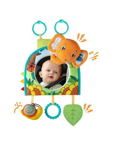 Juguete de Asiento de Coche Lynncare con Espejo y Juguetes Colgantes