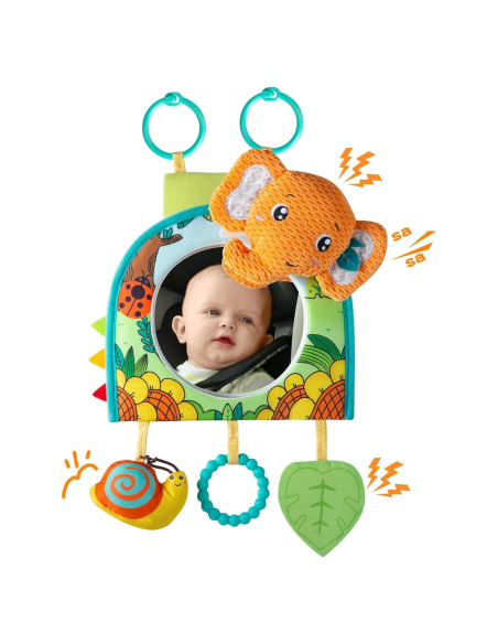 Juguete de Asiento de Coche Lynncare con Espejo y Juguetes Colgantes