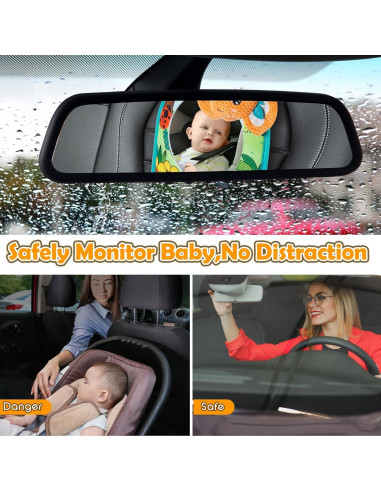 Juguete de Asiento de Coche Lynncare con Espejo y Juguetes Colgantes