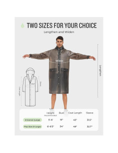 Poncho de Lluvia Reutilizable SaphiRose EVA 1pack Adultos 2