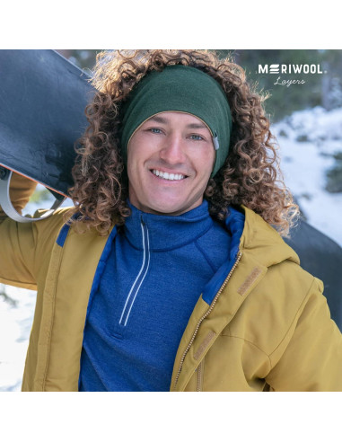 Banda de cabeza reversible Meriwool unisex de lana merino