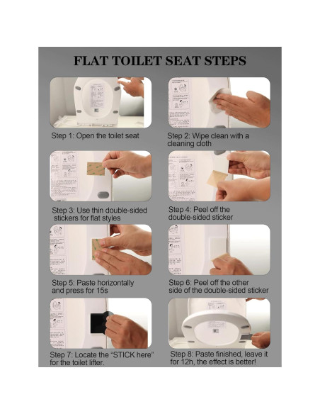 Elevador de Asiento de Inodoro Paobteiy Blanco/Negro 4 Piezas