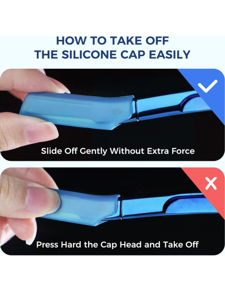 Rasuradora de Cejas ZOMCHI Azul con 11 Cuchillas y Tapa Silicona