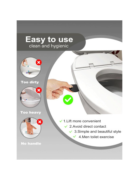 Elevador de Asiento de Inodoro Paobteiy Blanco/Negro 4 Piezas