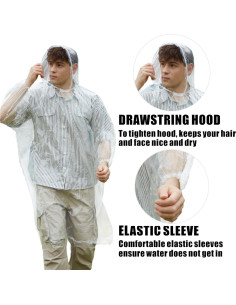 Ponchos Desechables GIISAM para Adultos - 12 Pcs Impermeables 2