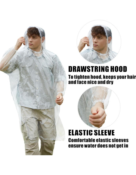 Ponchos Desechables GIISAM para Adultos - 12 Pcs Impermeables