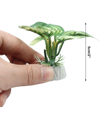 Plantas Artificiales para Acuario Auvotuis 5cm Verde - 4 Pcs