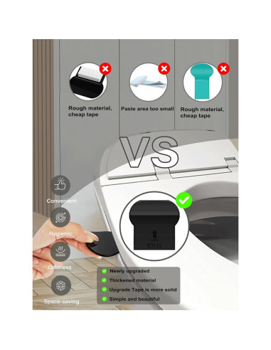 Elevador de Asiento de Inodoro Paobteiy Blanco/Negro 4 Piezas