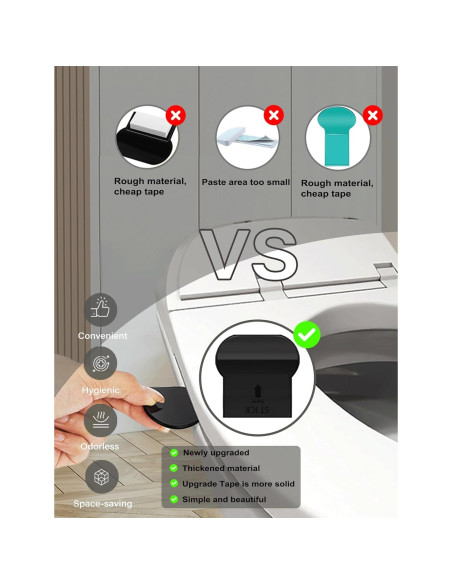 Elevador de Asiento de Inodoro Paobteiy Blanco/Negro 4 Piezas