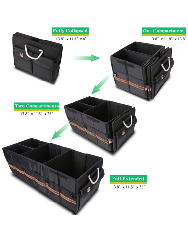 Organizador de Maletero LIBZAKI Plegable Impermeable 93L Negro