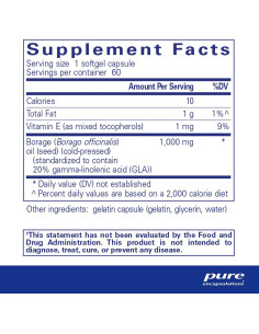 Aceite de Borraja Pure Encapsulations 60 Cápsulas Blandas 2