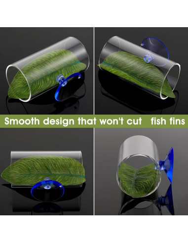 Túnel Acrílico para Peces Betta Aysatogc con Hoja Simulada