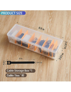 Caja Organizadora de Cables PGTDCAMU con 16 Sujetacables 2