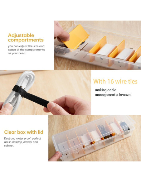 Caja Organizadora de Cables PGTDCAMU con 16 Sujetacables