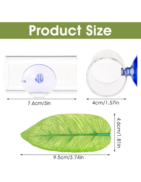 Túnel Acrílico para Peces Betta Aysatogc con Hoja Simulada