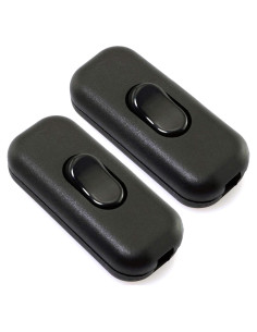 Interruptor en línea PLUSPOE DPST 2-Pack Negro 250V 10A