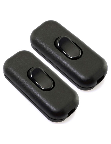 Interruptor en línea PLUSPOE DPST 2-Pack Negro 250V 10A