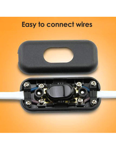 Interruptor en línea PLUSPOE DPST 2-Pack Negro 250V 10A