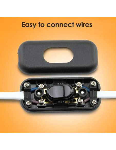 Interruptor en línea PLUSPOE DPST 2-Pack Negro 250V 10A