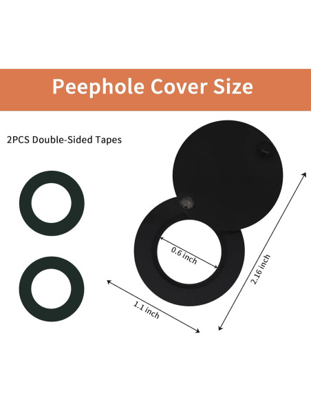 Cubierta de Mirilla de Latón HARDHAWK para Puerta Negra