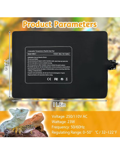 Almohadilla Térmica para Reptiles Hamiledyi 23W 20x30 cm 2