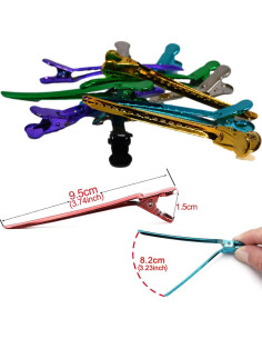 12 Clips de Pelo Metal Duckbill KACYDI 9.5cm Antideslizantes 2