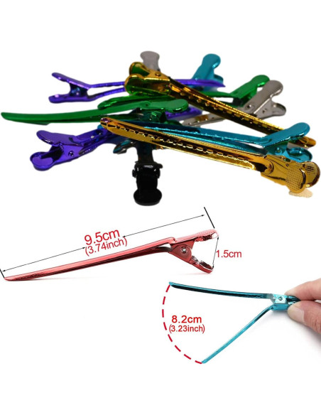 12 Clips de Pelo Metal Duckbill KACYDI 9.5cm Antideslizantes