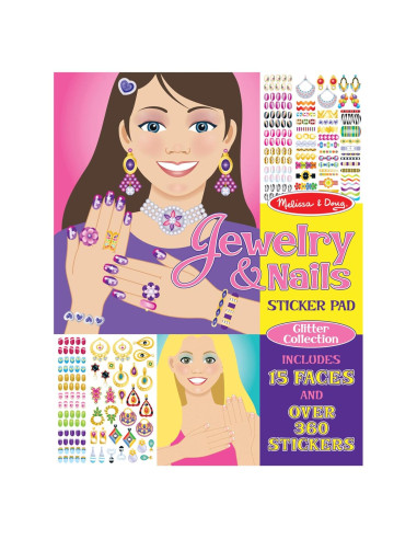 Almohadilla de Calcomanías de Joyería y Uñas Melissa & Doug - 360+ Calcomanías