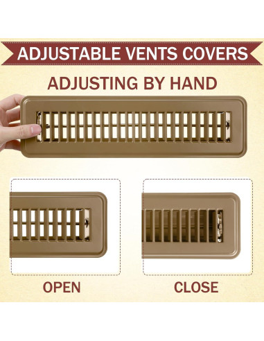 Cubiertas de Ventilación de Piso Metalicas Tandefio 2 Pcs 2x30 cm