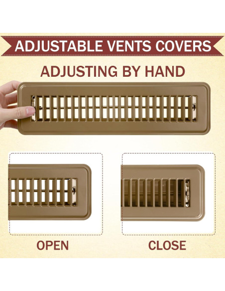 Cubiertas de Ventilación de Piso Metalicas Tandefio 2 Pcs 2x30 cm