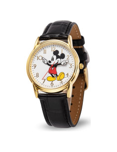 Reloj de Hombre Disney Mickey Vintage - Caja Dorada, Correa Cuero