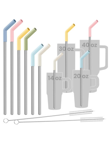 Pajitas Reutilizables Tomorotec de Acero Inoxidable 6-Pack