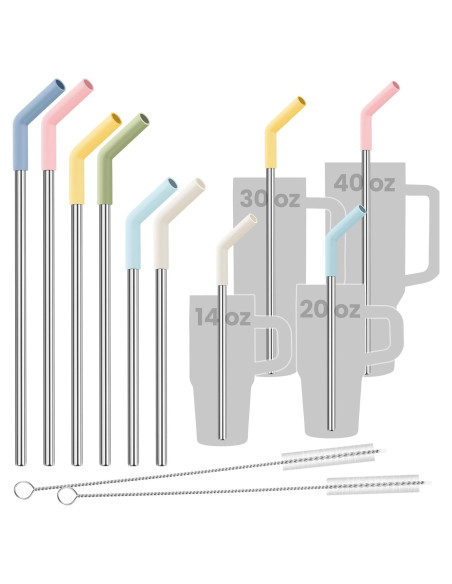 Pajitas Reutilizables Tomorotec de Acero Inoxidable 6-Pack