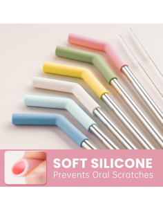 Pajitas Reutilizables Tomorotec de Acero Inoxidable 6-Pack 2