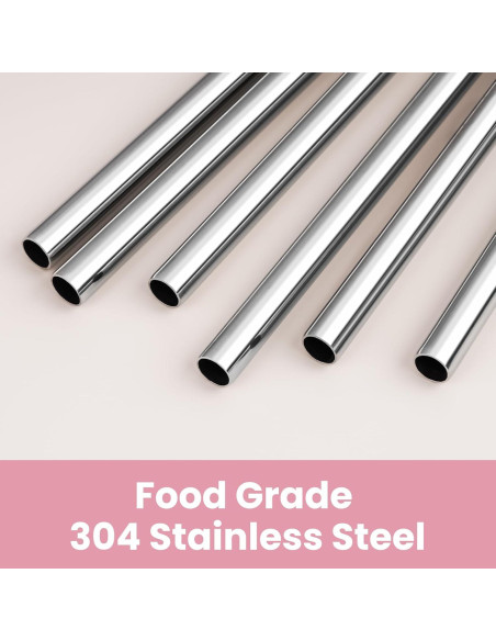 Pajitas Reutilizables Tomorotec de Acero Inoxidable 6-Pack