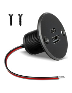 Cargador USB RV Acegoo 12V/24V Tipo A y C 24W Rápido