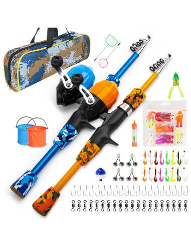 Caña de Pesca Telescópica para Niños BETTER LEADER 1.5m