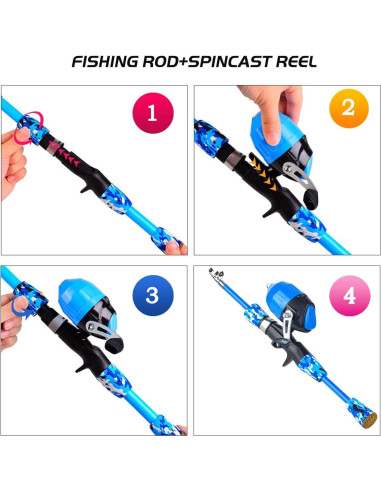 Caña de Pesca Telescópica para Niños BETTER LEADER 1.5m