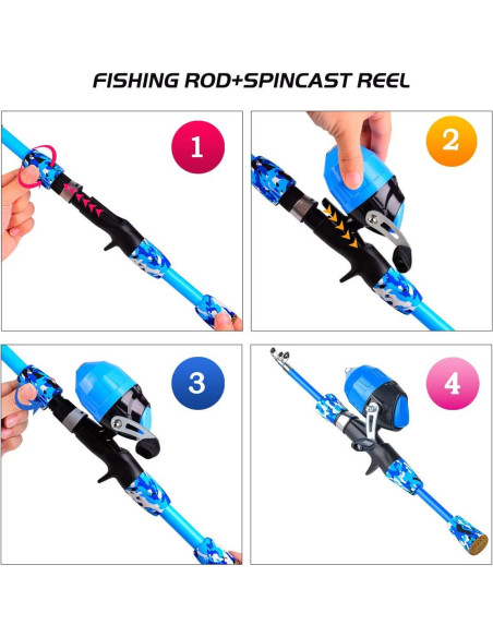 Caña de Pesca Telescópica para Niños BETTER LEADER 1.5m