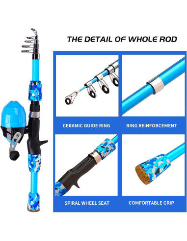 Caña de Pesca Telescópica para Niños BETTER LEADER 1.5m