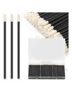 240 Varitas Desechables para Labios GEMSANVA - Aplicador Negro