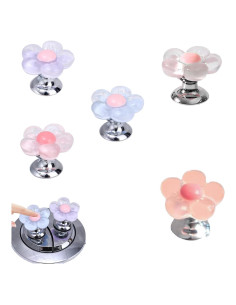 5 Botones de Inodoro Flor Multicolor CRZQXOUR 3.81x4.83cm