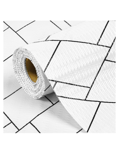 Forro de Estante Antideslizante GOPAS 30x300 cm PVC Rombo Negro