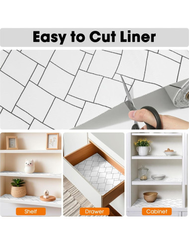 Forro de Estante Antideslizante GOPAS 30x300 cm PVC Rombo Negro