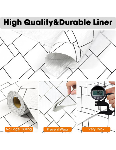 Forro de Estante Antideslizante GOPAS 30x300 cm PVC Rombo Negro