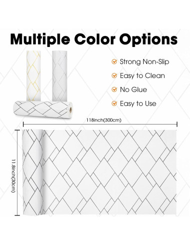 Forro de Estante Antideslizante GOPAS 30x300 cm PVC Rombo Negro