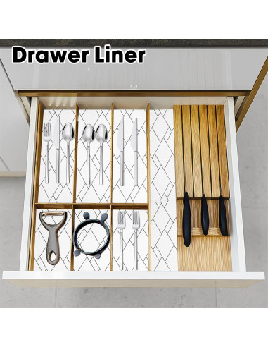 Forro de Estante Antideslizante GOPAS 30x300 cm PVC Rombo Negro