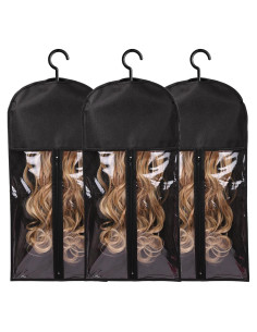 Bolsa de Almacenamiento para Pelucas AIHOPESTO 3PCS Negro